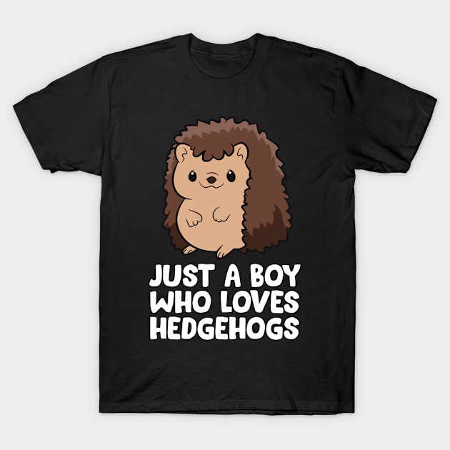 Just a Boy Who Loves Hedgehogs T-Shirt by EQDesigns